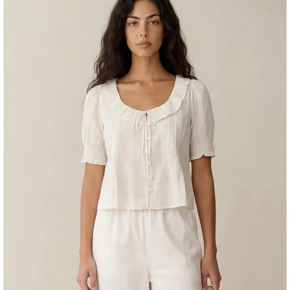 sorella Maysilee Cotton Top cream size XS $147